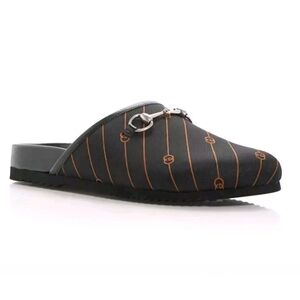 $890 Gucci Men’s River GG Stripe Horsebit Mule Slipper UK 8 US 9 EU 42 BNIB